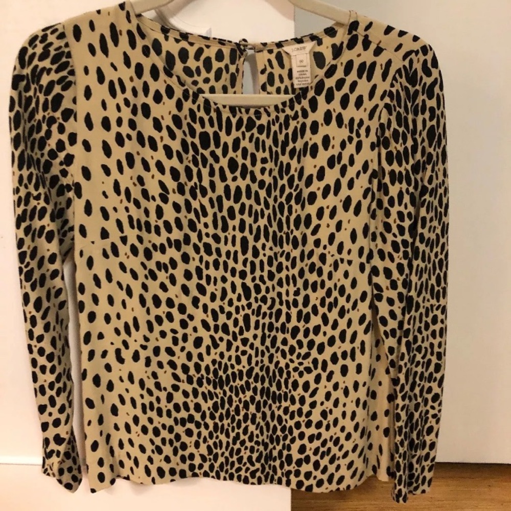 J Crew Leopard Blouse size 00